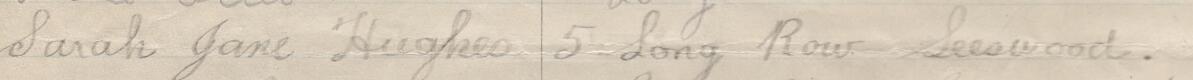 Image of Sarah Jane Hughes's signature and address in the petition
