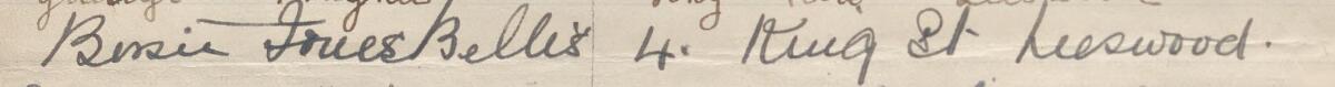 Image of Bessie Jones Bellis's signature and address in the petition