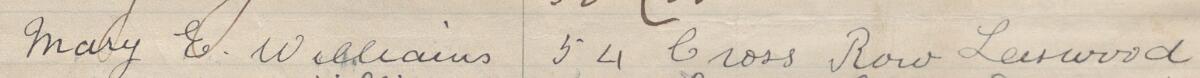 Image of Mary E. Williams's signature and address in the petition