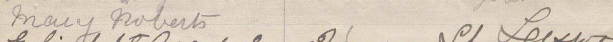 Image of Mary Roberts's signature and address in the petition