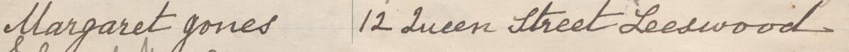 Image of Margaret Jones's signature and address in the petition