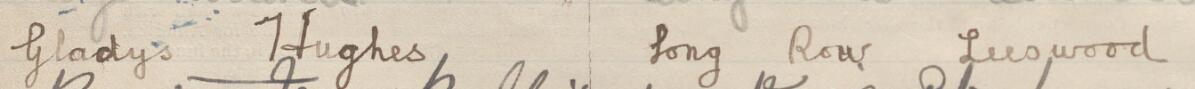 Image of Gladys Hughes's signature and address in the petition