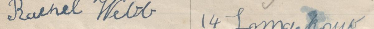 Image of Rachel Webb's signature and address in the petition