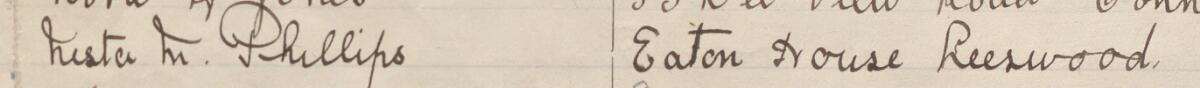 Image of Nesta M. Phillips's signature and address in the petition