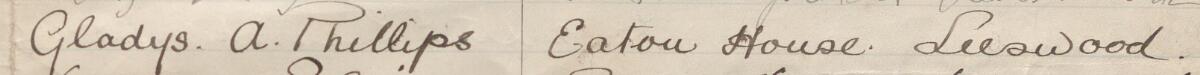 Image of Gladys A. Phillips's signature and address in the petition