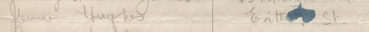 Image of Jennie Hughes's signature and address in the petition