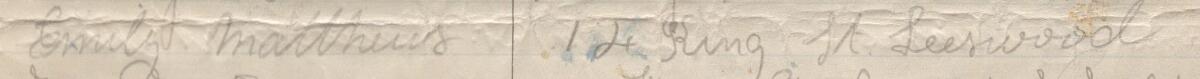 Image of Emily Matthews's signature and address in the petition