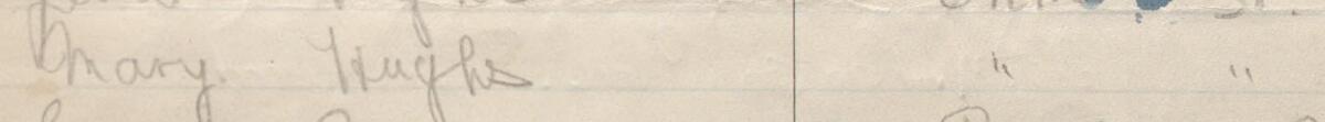 Image of Mary Hughes's signature and address in the petition