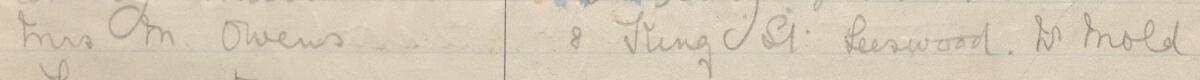 Image of Mrs M. Owens's signature and address in the petition