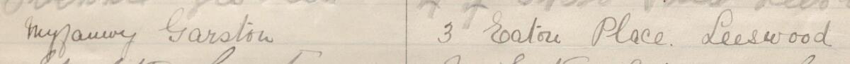 Image of Myfanwy Garston's signature and address in the petition