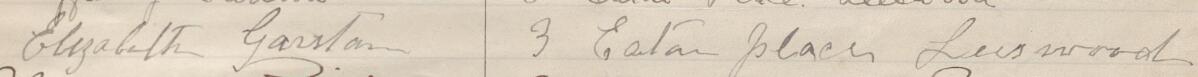 Image of Elizabeth Garston's signature and address in the petition