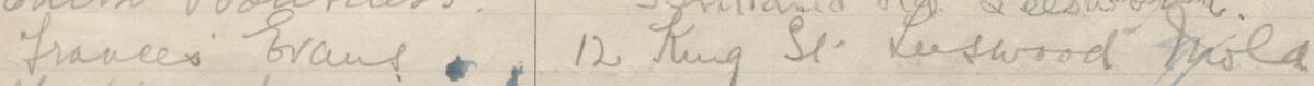 Image of Frances Evans's signature and address in the petition