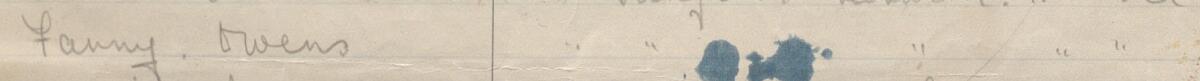 Image of Fanny Owens's signature and address in the petition