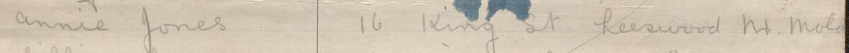 Image of Annie Jones's signature and address in the petition