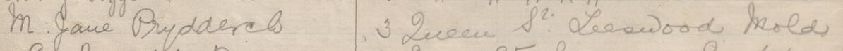 Image of M. Jane Prydderch's signature and address in the petition