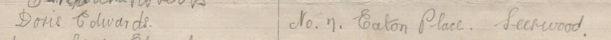Image of Doris Edwards's signature and address in the petition