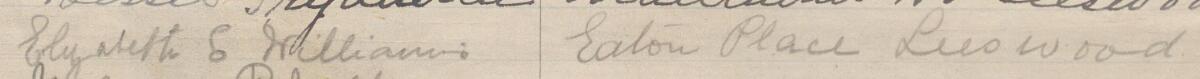 Image of Elizabeth S. Williams's signature and address in the petition