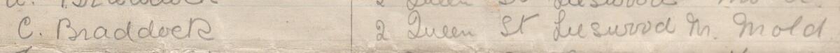 Image of C. Braddock's signature and address in the petition