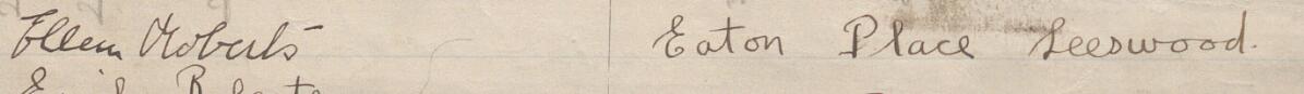 Image of Ellen Roberts's signature and address in the petition