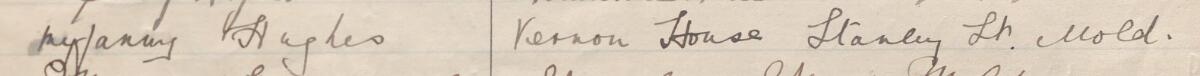 Image of Myfanwy Hughes's signature and address in the petition