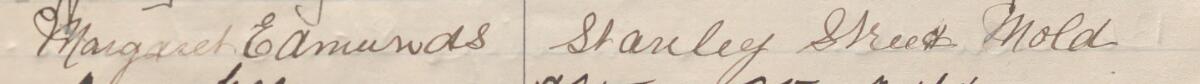 Image of Margaret Edmunds's signature and address in the petition