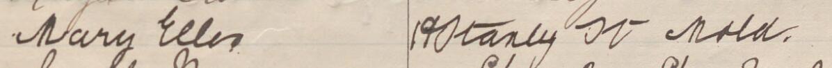 Image of Mary Ellis's signature and address in the petition