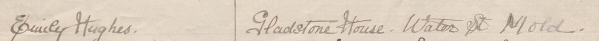 Image of Emily Hughes's signature and address in the petition
