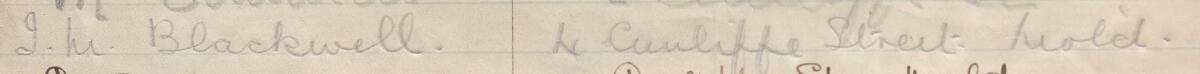 Image of J M Blackwell's signature and address in the petition