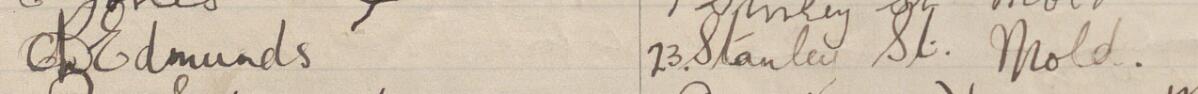 Image of C D Edmunds's signature and address in the petition