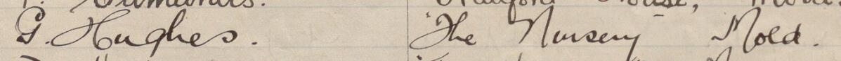 Image of G Hughes's signature and address in the petition