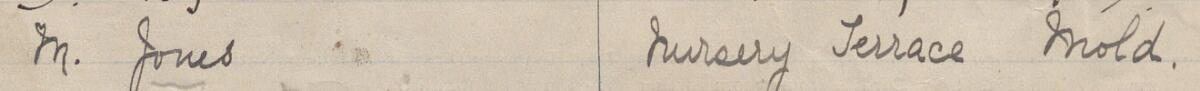 Image of M Jones's signature and address in the petition