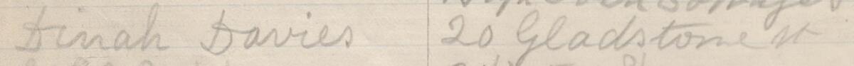 Image of Dinah Davies's signature and address in the petition