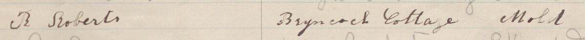 Image of B Roberts's signature and address in the petition