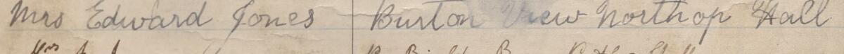 Image of Mrs Edward Jones's signature and address in the petition