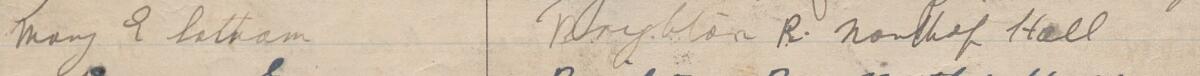 Image of Mary E Latham's signature and address in the petition