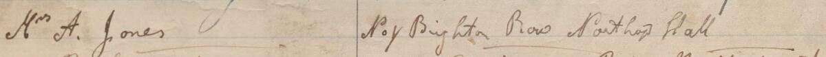 Image of Mrs A Jones's signature and address in the petition