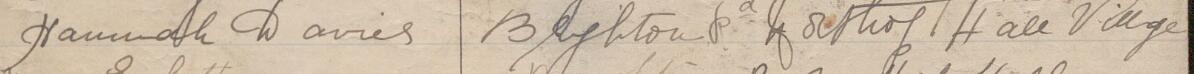 Image of Hannah Davies's signature and address in the petition