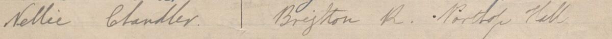 Image of Nellie Chandler's signature and address in the petition