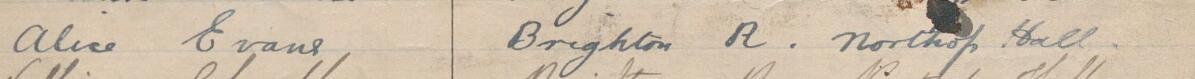 Image of Alice Evans's signature and address in the petition