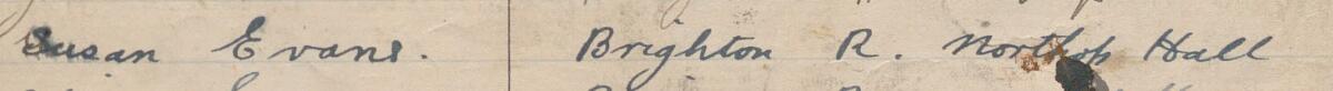 Image of Susan Evans's signature and address in the petition