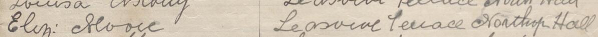 Image of Elizabeth Moore's signature and address in the petition