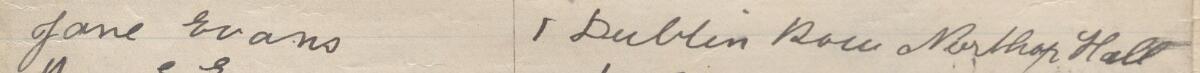 Image of Jane Evans's signature and address in the petition
