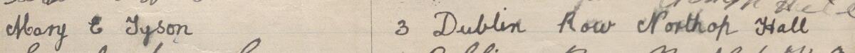 Image of Mary E Tyson's signature and address in the petition