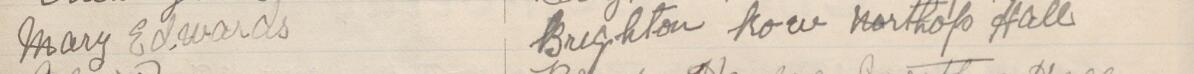 Image of Mary Edwards's signature and address in the petition