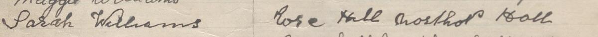 Image of Sarah Williams's signature and address in the petition