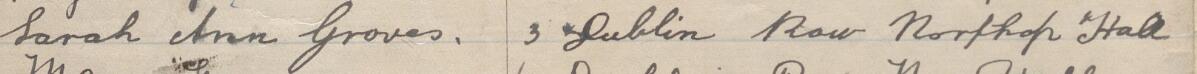 Image of Sarah Ann Groves's signature and address in the petition