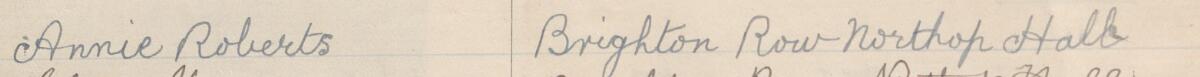 Image of Annie Roberts's signature and address in the petition