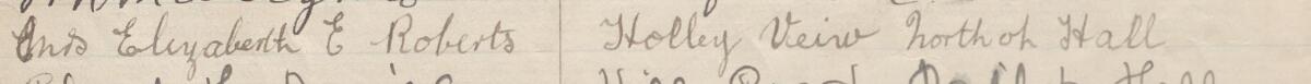Image of Mrs Elizabeth E Roberts's signature and address in the petition