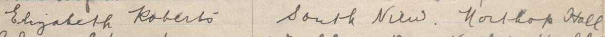 Image of Elizabeth Roberts's signature and address in the petition