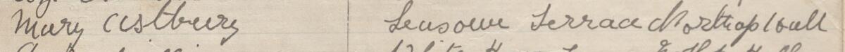 Image of Mary Astbury's signature and address in the petition